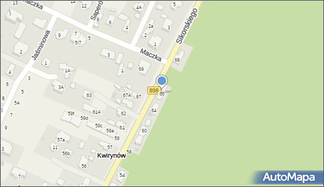 Kwirynów, Sikorskiego Władysława, gen., 66, mapa Kwirynów