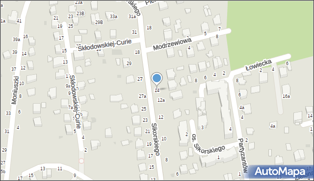 Łańcut, Sikorskiego Władysława, gen., 14, mapa Łańcut