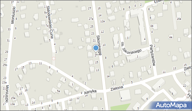 Łańcut, Sikorskiego Władysława, gen., 17, mapa Łańcut