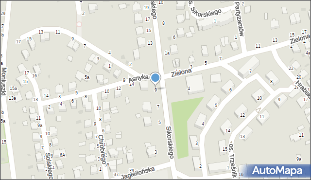 Łańcut, Sikorskiego Władysława, gen., 9, mapa Łańcut