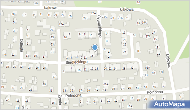 Łapy, Siedleckiego Michała, 17, mapa Łapy