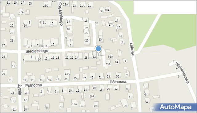 Łapy, Siedleckiego Michała, 34, mapa Łapy