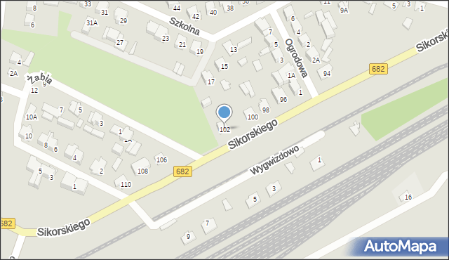 Łapy, Sikorskiego Władysława, gen., 102, mapa Łapy