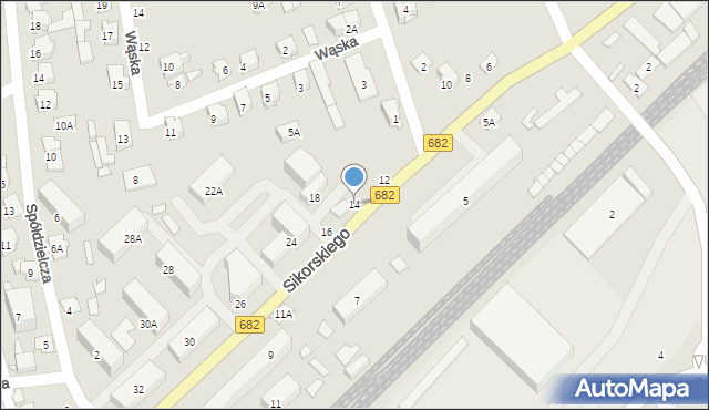 Łapy, Sikorskiego Władysława, gen., 14, mapa Łapy