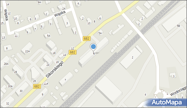 Łapy, Sikorskiego Władysława, gen., 5, mapa Łapy