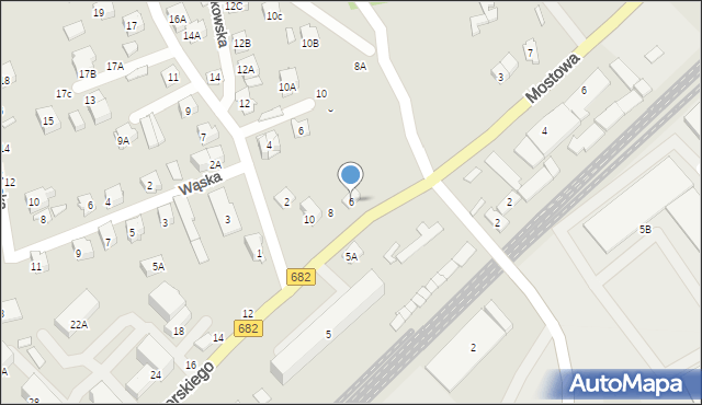 Łapy, Sikorskiego Władysława, gen., 6, mapa Łapy