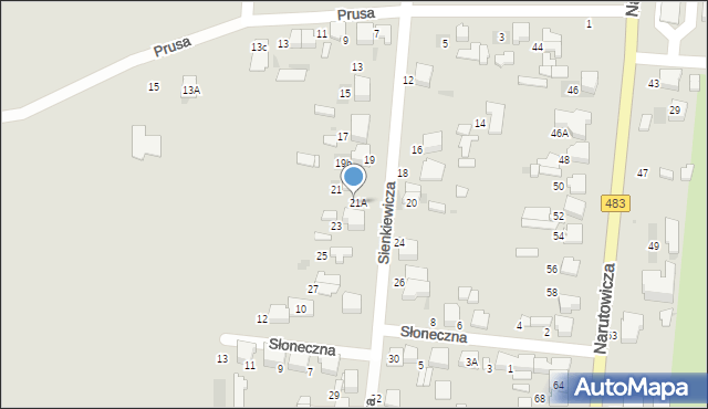 Łask, Sienkiewicza Henryka, 21b, mapa Łask