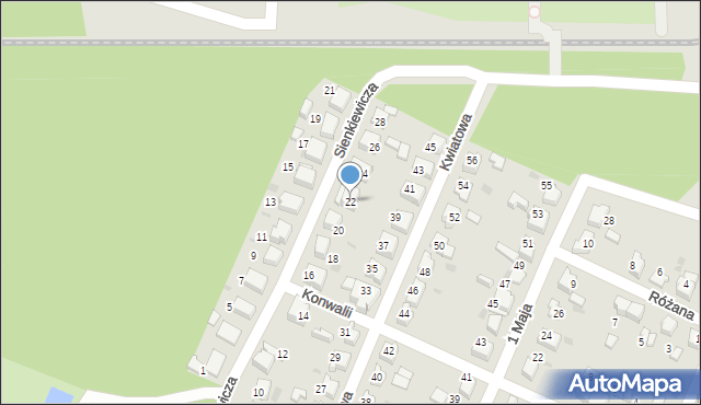 Łaziska Górne, Sienkiewicza Henryka, 22, mapa Łaziska Górne