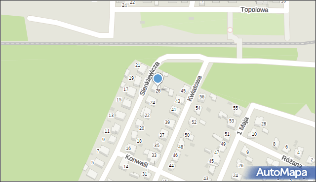 Łaziska Górne, Sienkiewicza Henryka, 26, mapa Łaziska Górne