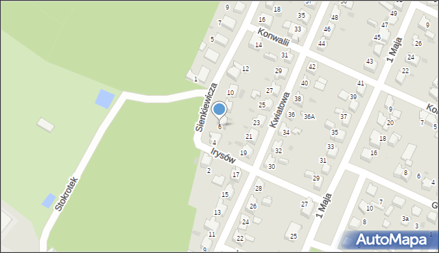 Łaziska Górne, Sienkiewicza Henryka, 6, mapa Łaziska Górne