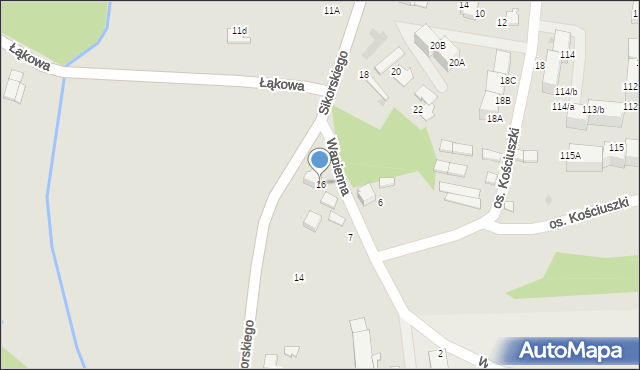 Łaziska Górne, Sikorskiego Władysława, gen., 16, mapa Łaziska Górne