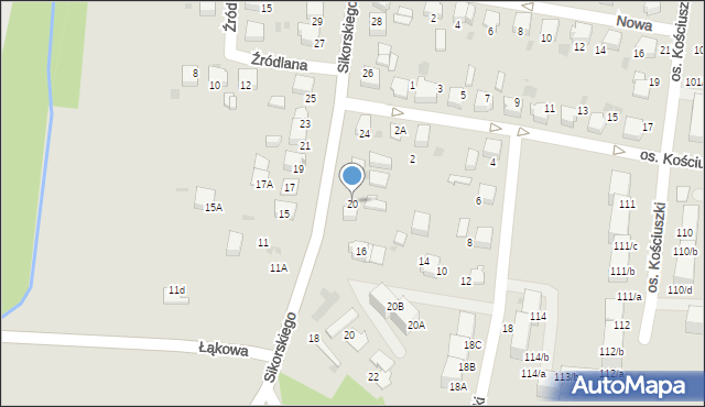 Łaziska Górne, Sikorskiego Władysława, gen., 20, mapa Łaziska Górne