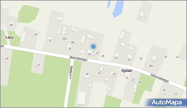 Łazy, Sikorskiego Władysława, gen., 28a, mapa Łazy