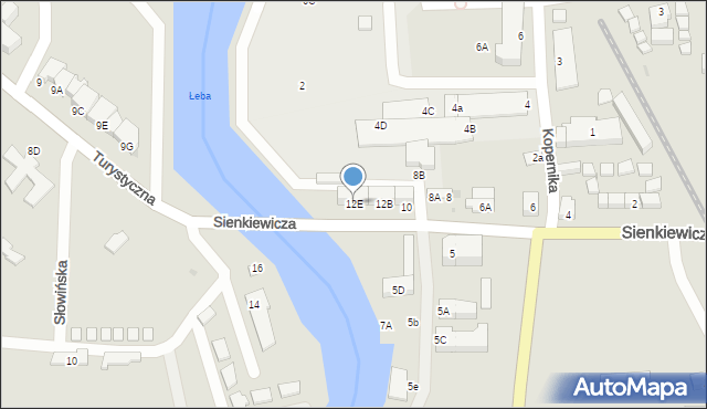 Łeba, Sienkiewicza Henryka, 12E, mapa Łeba