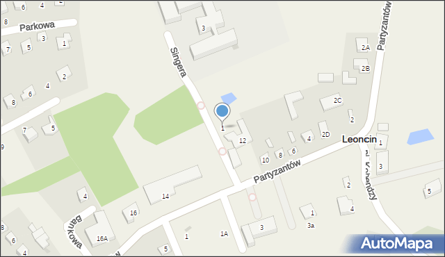 Leoncin, Singera Isaaca Bashevisa, 1, mapa Leoncin