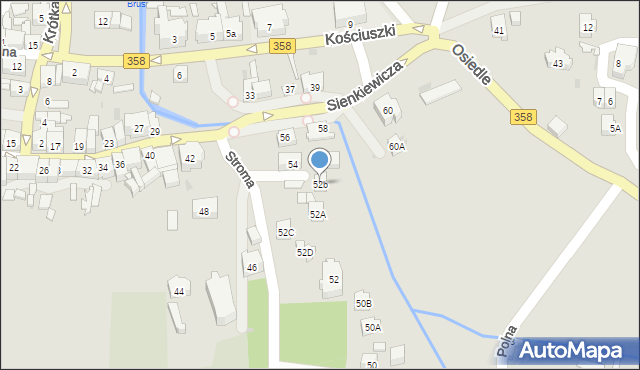 Leśna, Sienkiewicza Henryka, 52b, mapa Leśna