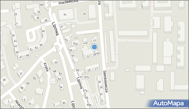 Leszno, Sienkiewicza Henryka, 14, mapa Leszno