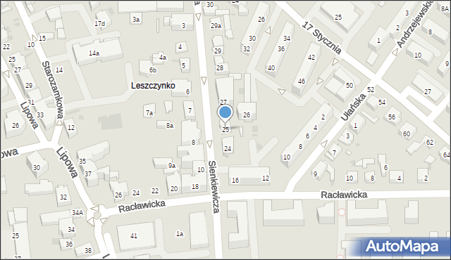 Leszno, Sienkiewicza Henryka, 25, mapa Leszno