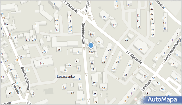 Leszno, Sienkiewicza Henryka, 29a, mapa Leszno