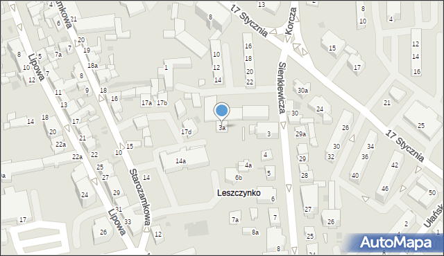 Leszno, Sienkiewicza Henryka, 3a, mapa Leszno