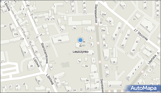Leszno, Sienkiewicza Henryka, 6b, mapa Leszno