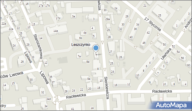Leszno, Sienkiewicza Henryka, 7, mapa Leszno