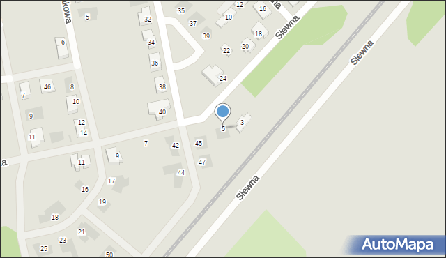 Leszno, Siewna, 5, mapa Leszno