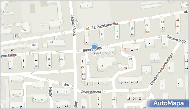 Leszno, Sikorskiego Władysława, gen., 1, mapa Leszno