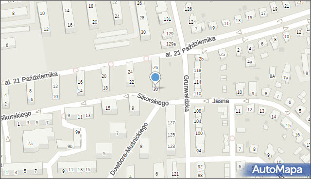 Leszno, Sikorskiego Władysława, gen., 30, mapa Leszno