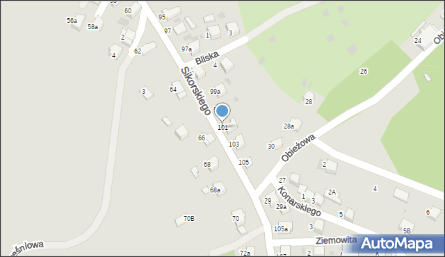 Libiąż, Sikorskiego Władysława, gen., 101, mapa Libiąż