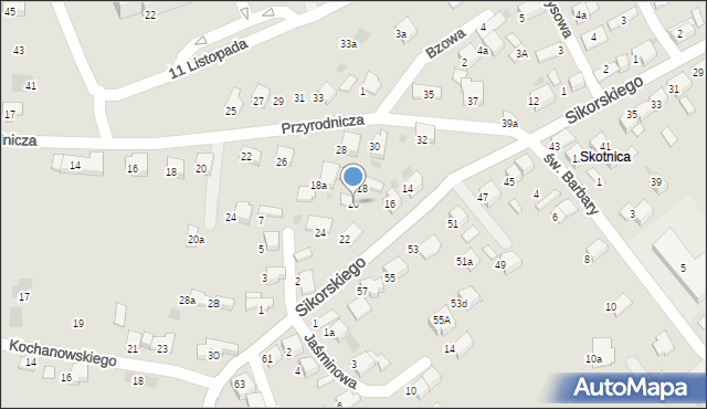 Libiąż, Sikorskiego Władysława, gen., 20, mapa Libiąż