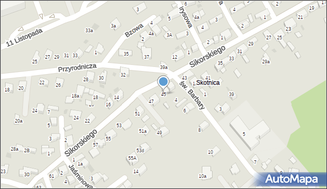 Libiąż, Sikorskiego Władysława, gen., 45, mapa Libiąż