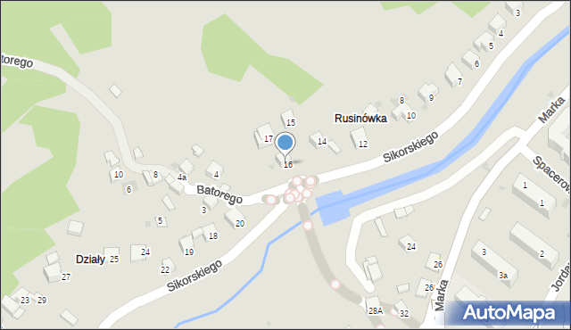 Limanowa, Sikorskiego Władysława, gen., 16, mapa Limanowa