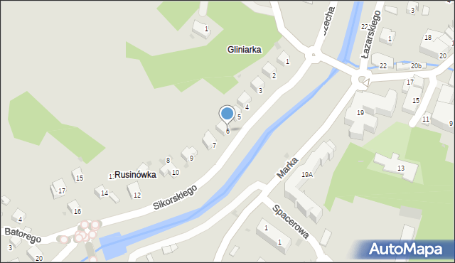 Limanowa, Sikorskiego Władysława, gen., 6, mapa Limanowa