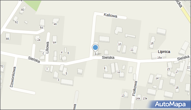 Lipnica, Sielska, 14, mapa Lipnica