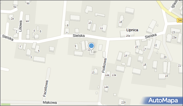 Lipnica, Sielska, 9, mapa Lipnica