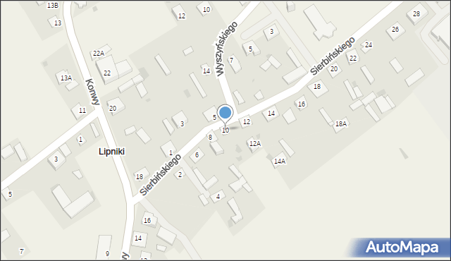 Lipniki, Sierbińskiego E., ks. kan., 10, mapa Lipniki