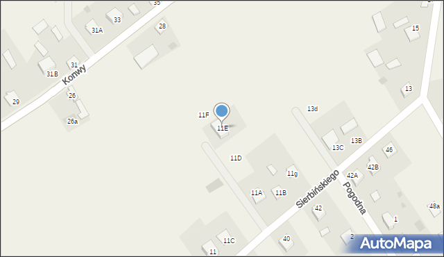 Lipniki, Sierbińskiego E., ks. kan., 11E, mapa Lipniki