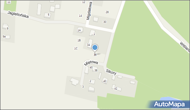 Liszyno, Sikory Wawrzyńca, 36, mapa Liszyno