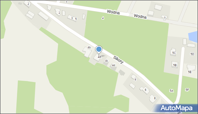 Liszyno, Sikory Wawrzyńca, 4A, mapa Liszyno
