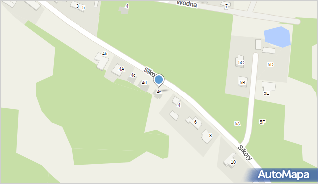 Liszyno, Sikory Wawrzyńca, 4e, mapa Liszyno