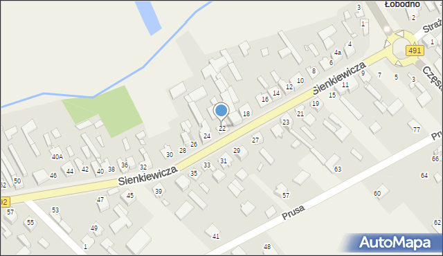 Łobodno, Sienkiewicza Henryka, 22, mapa Łobodno