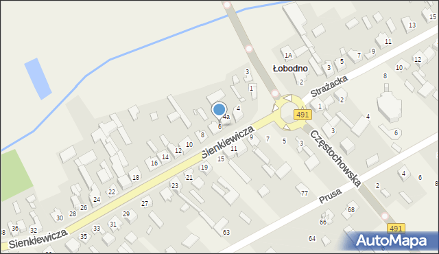 Łobodno, Sienkiewicza Henryka, 6, mapa Łobodno