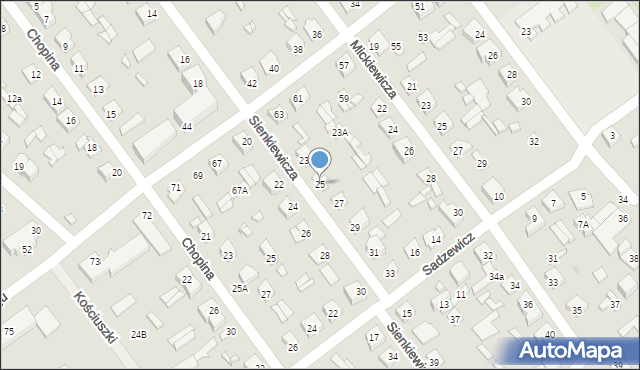 Łochów, Sienkiewicza Henryka, 25, mapa Łochów