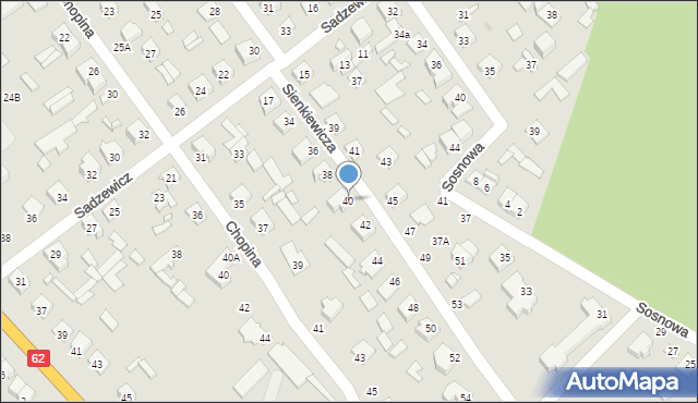 Łochów, Sienkiewicza Henryka, 40, mapa Łochów