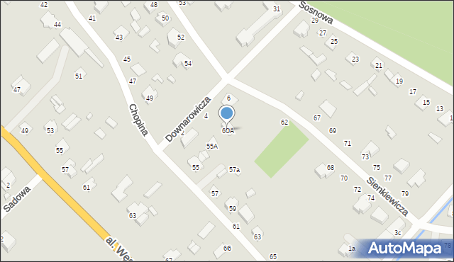 Łochów, Sienkiewicza Henryka, 60A, mapa Łochów