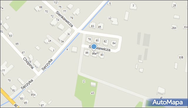 Łochów, Sienkiewicza Henryka, 86a, mapa Łochów