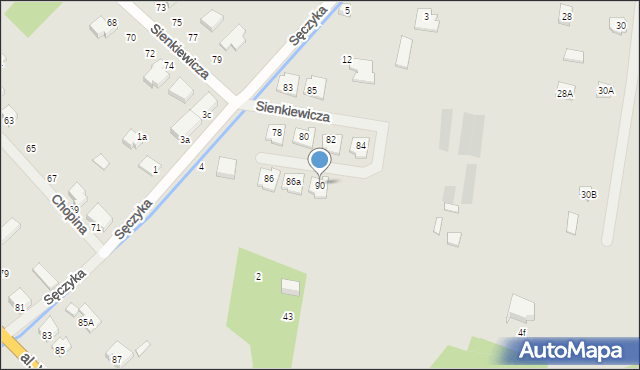 Łochów, Sienkiewicza Henryka, 90, mapa Łochów