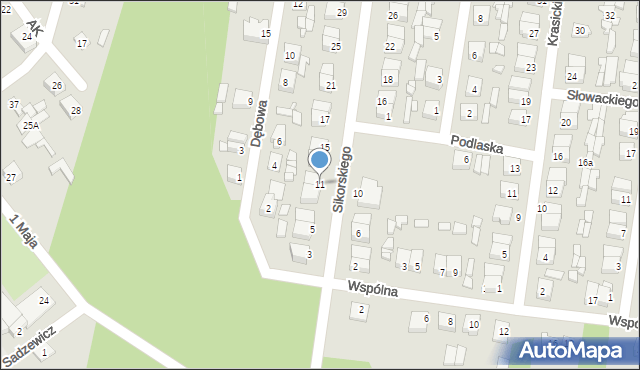 Łochów, Sikorskiego Władysława, gen., 11, mapa Łochów