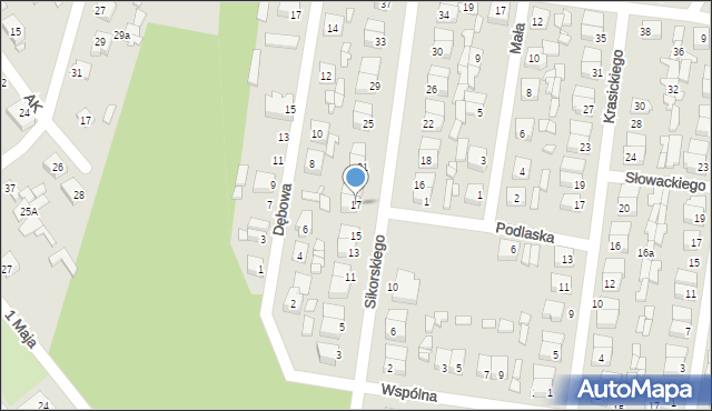 Łochów, Sikorskiego Władysława, gen., 17, mapa Łochów